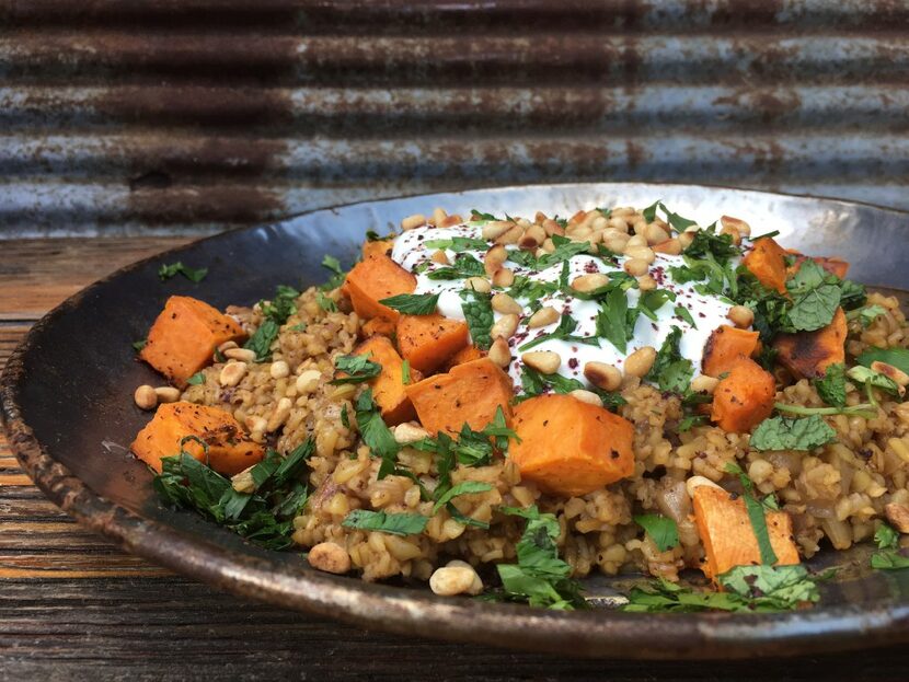 Freekeh Pilaf with Sweet Potatoes