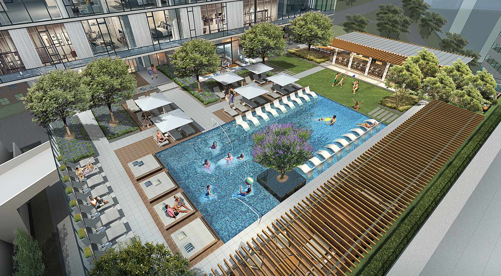 The Victor will have a pool and outdoor lounge area for tenants on the ninth floor.