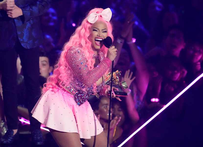 Nicki Minaj accepts the video vanguard award at the MTV Video Music Awards at the Prudential...