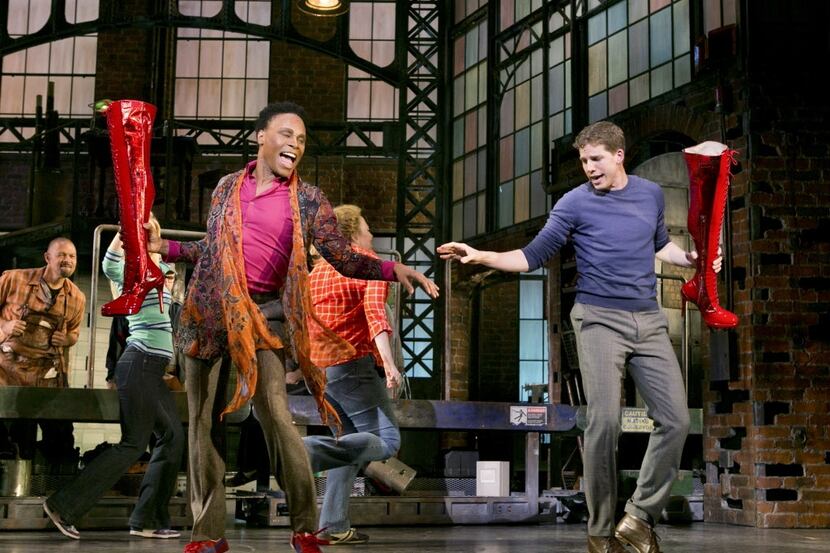 Billy Porter, left, and Stark Sands in the musical "Kinky Boots" at the Al Hirschfeld...