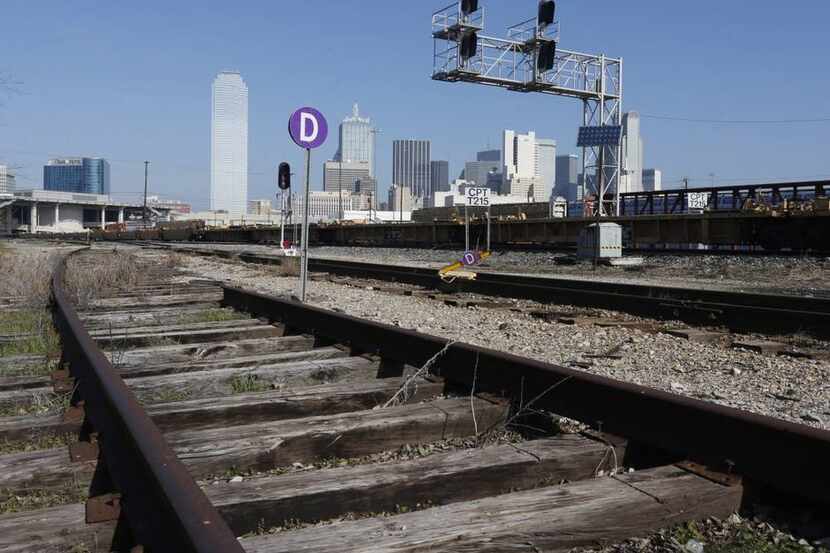 An area near Interstate 30 downtown where a high-speed rail company wants to put a Dallas...