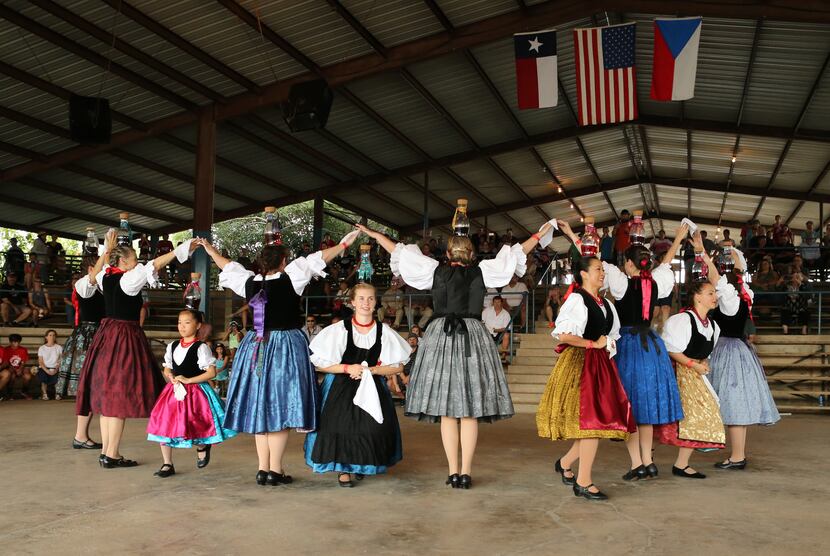Csarbas Hungarian Dancers of Austin dance during Westfest on Sunday, Sept. 3, 2017, in West....