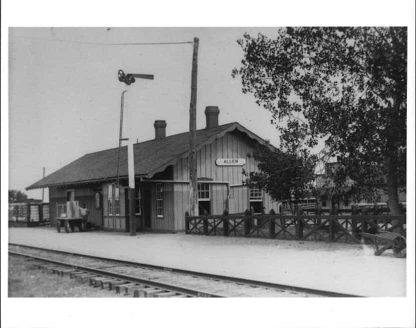 Allen's first train depot was built to serve the Houston & Texas Central railroad, formed in...