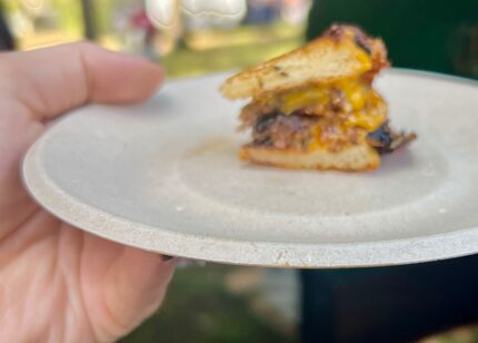 The Maverick Burger, made by Burger Schmurger at the Chefs for Farmers event on Sunday, Nov....