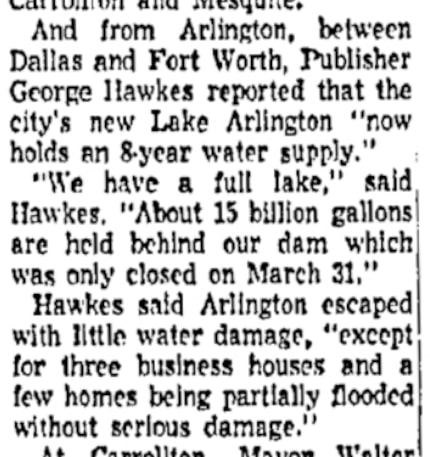 In addition to the full lake, Arlington escaped with little flooding damage compared to its...