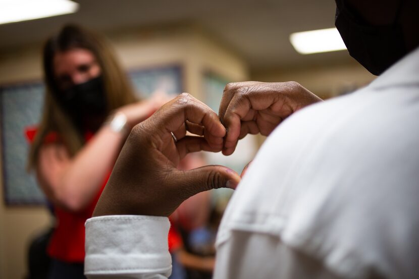 Students moving on from Columbia Middle School say goodbye and share words of love with...