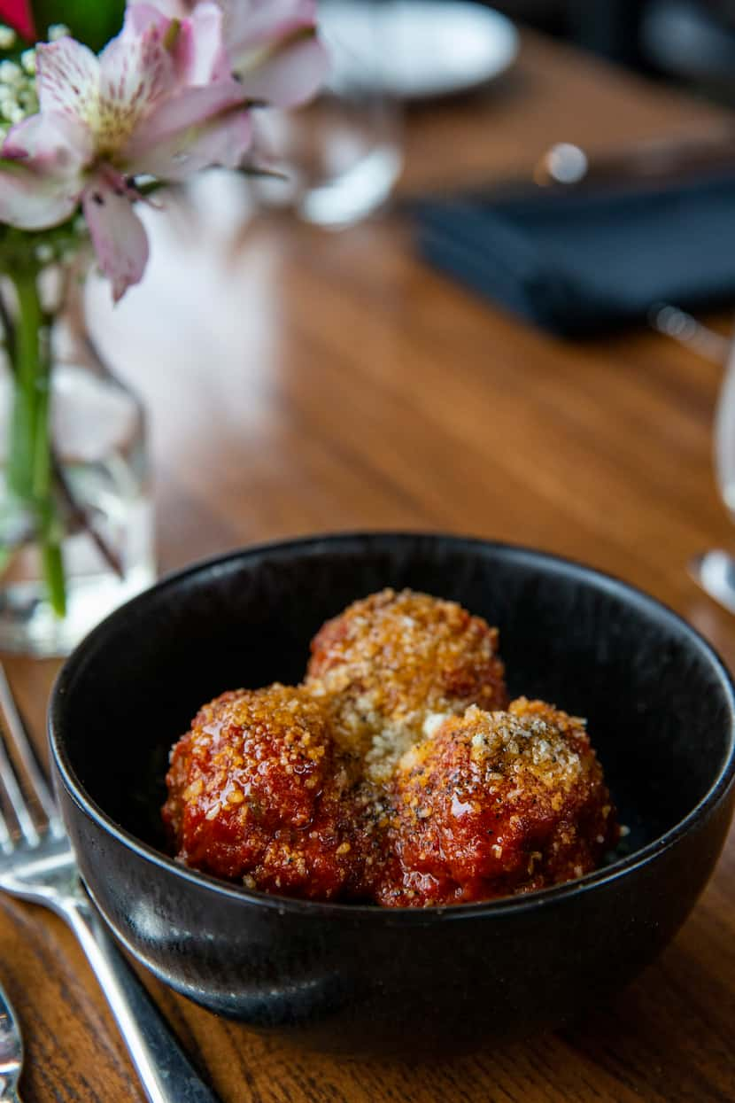 The lamb meatballs at Mille Lire restaurant in Dallas