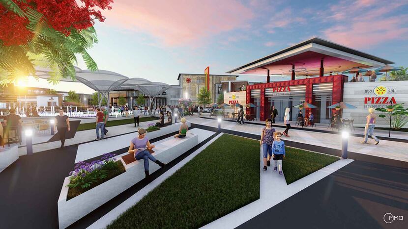 A conceptual rendering for a proposed Walmart Town Center in Garland