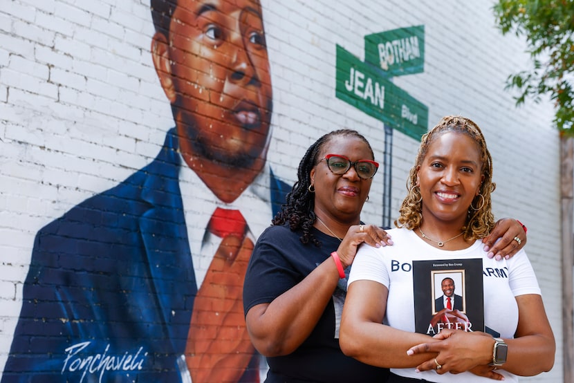 Allison Jean (left), mother of Botham Jean, and her daughter, Allisa Charles-Findley, who...