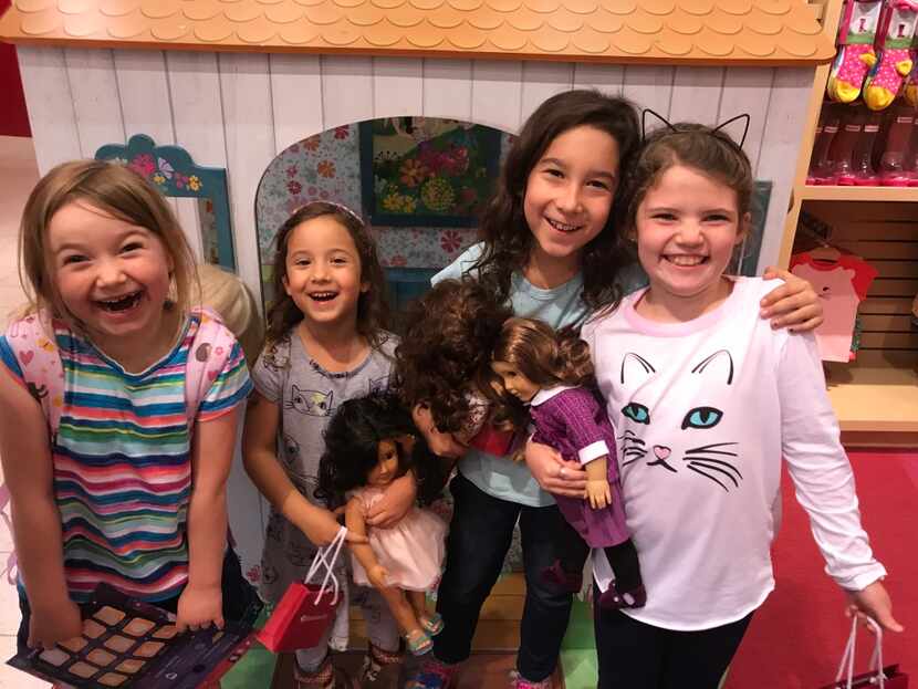 Libby Gonzales, second from right, celebrates her eighth birthday with friends at the...