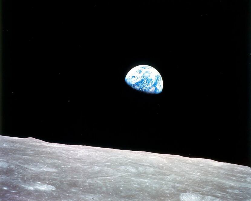 A photo from NASA of the Earth, as seen from the moon, during the Apollo 8 mission, Dec. 24,...