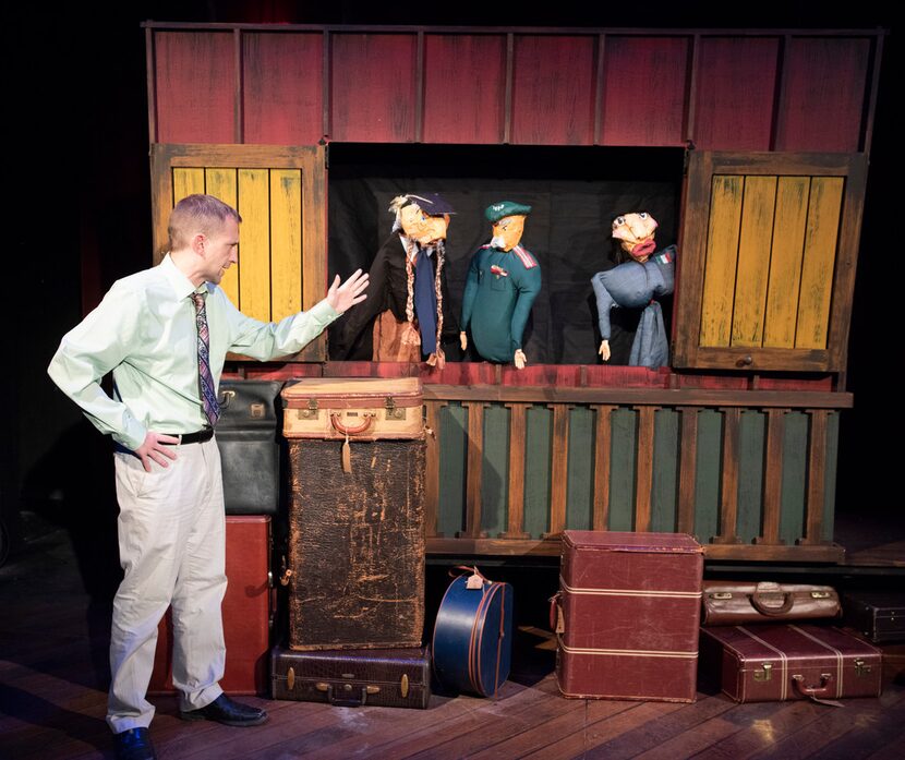 Jeff Swearingen (Mayor) talks to puppets in Pompeii!,  a new musical commissioned and...