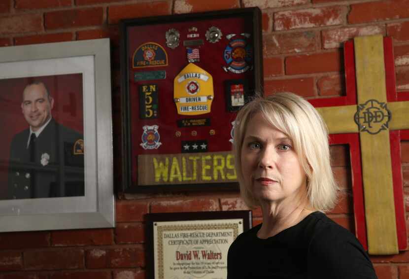 Kristi Walters, wife of Dallas firefighter David Walters who died suddenly last November,...