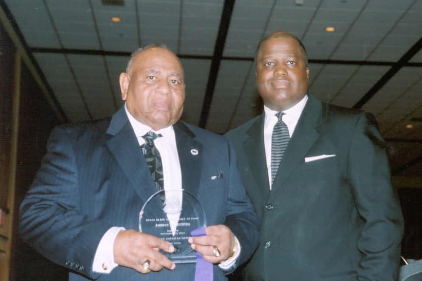 James Griffin, left, was inducted in the Texas Black Sports Hall of Fame. He is pictured...