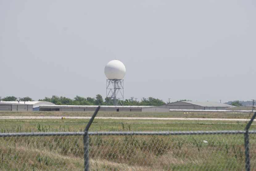 National Weather Service Doppler Radar at Spinks Airport in Burleson, TX on Monday July 9,...