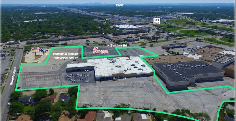 The property includes multiple parking lots along with the old Sears store.