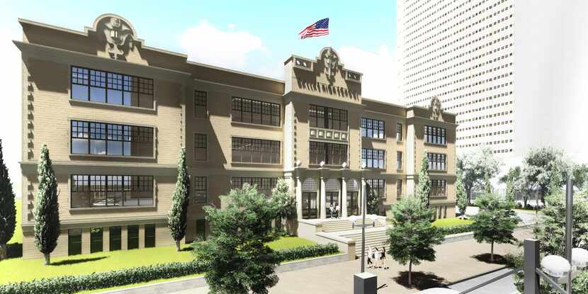
This artist’s rendering shows Merriman Associates’ design for the century-old Dallas High...