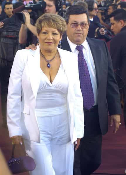Marcela and Abraham Quintanilla at the Selena Vive tribute concert in Houston in 2005.