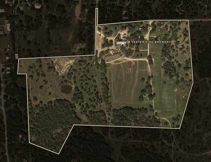 Aerial view of the land acquired by Jester King.