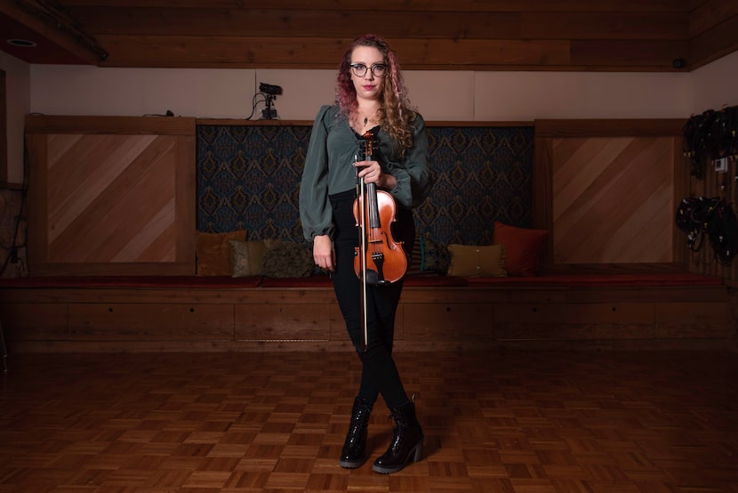 Musician Scarlett Deering, 29, at Acoustic Kitchen Recording Studio in Dallas, Tuesday,...