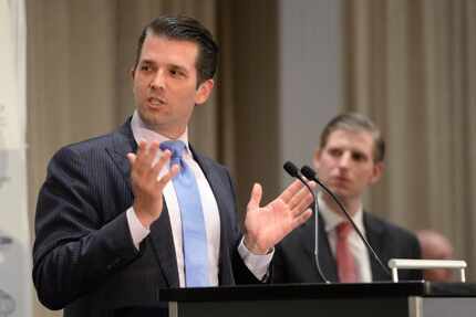Donald Trump Jr. (left) and brother Eric are now running the president's businesses....