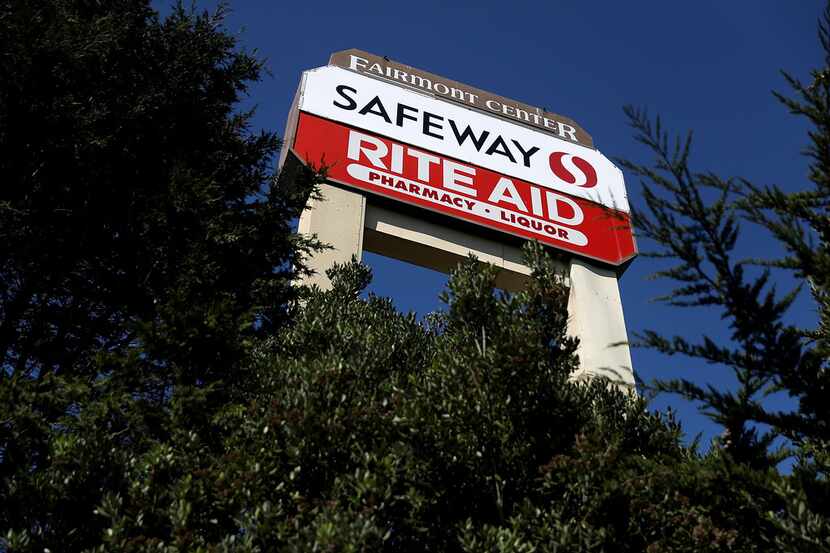 PACIFICA, CA - FEBRUARY 20:  A sign for Safeway and Rite Aid is posted in front of the...