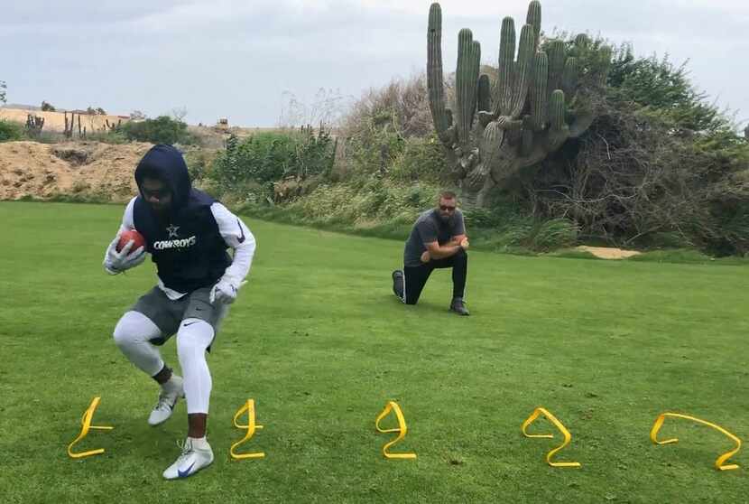 Screen grab from an undated video of Ezekiel Elliott training in Cabo San Lucas, Mexico...