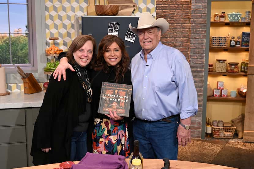 Tom Perini joined Rachael Ray (center) for a cooking demo on her show 'Rachael Ray.' Tom...