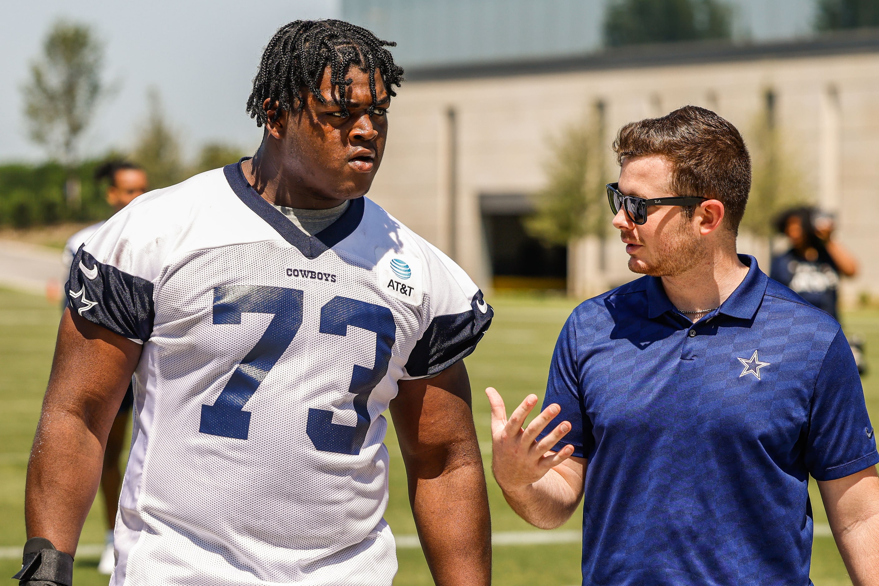 Dallas Cowboys offensive tackle (73) Tyler Smith with Bronte Hermesmeyer, public relations...