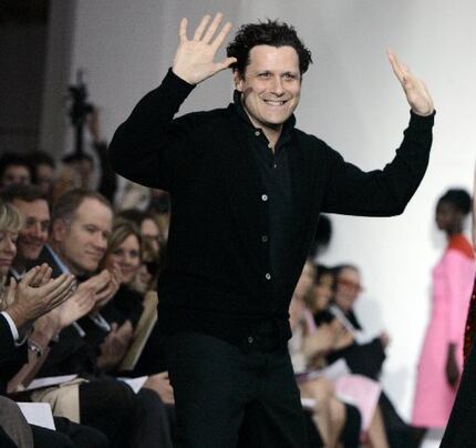 Designer Isaac Mizrahi acknowledged the audience's applause after his fall 2008 collection...