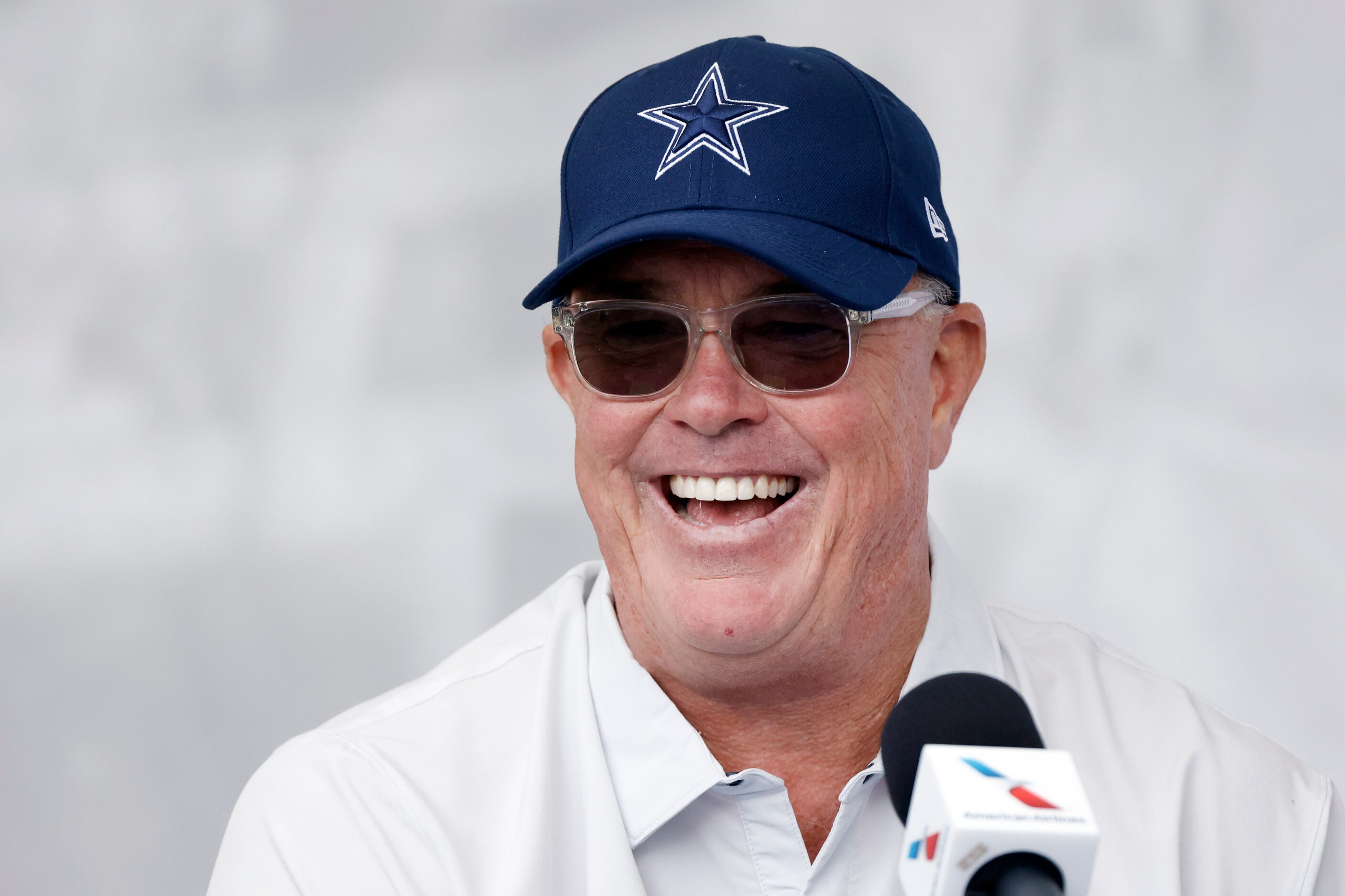 Dallas Cowboys COO/Executive Vice President Stephen Jones responds to a question during the...