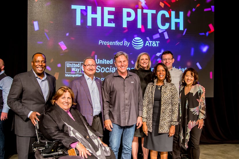 Anne Chow (far right) emceed United Way of Metropolitan Dallas' "The Pitch" in April 2019, a...