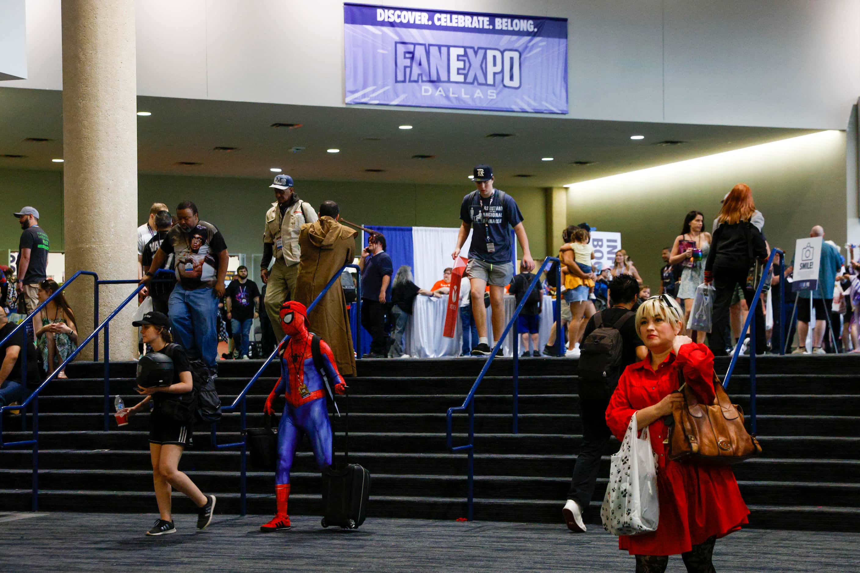 Attendees head for the doors at the end of the Fan Expo Dallas at the Kay Bailey Hutchison...