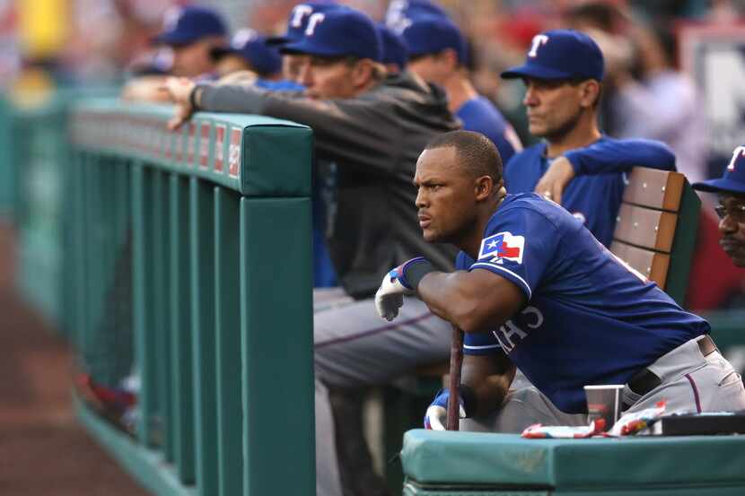 ANAHEIM, CA - MAY 02:  Adrian Beltre #29 of the Texas Rangers waits to bat on the dugout...