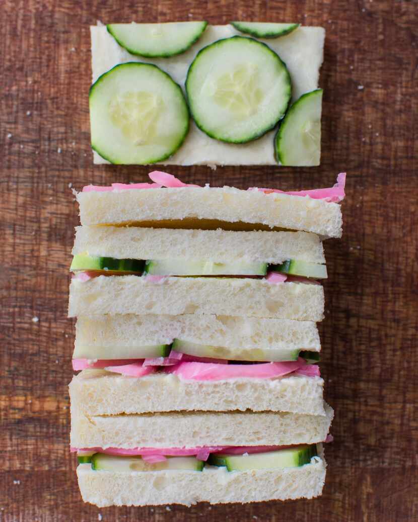 Cucumber and Pickled Onion Mascarpone Sandwich