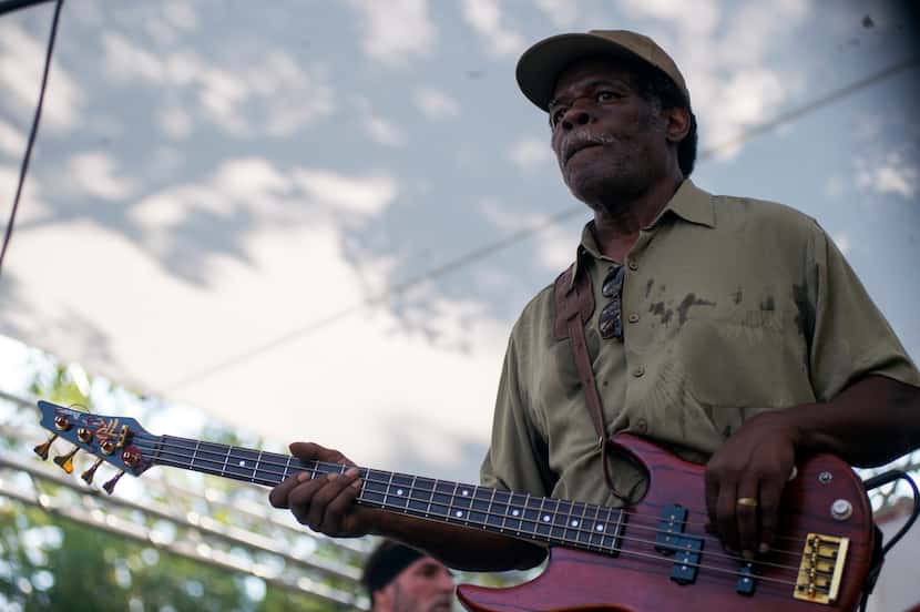 The Funkmonsters, "Pops" Carter's former band, plays at the 2017 Denton Blues Festival. The...