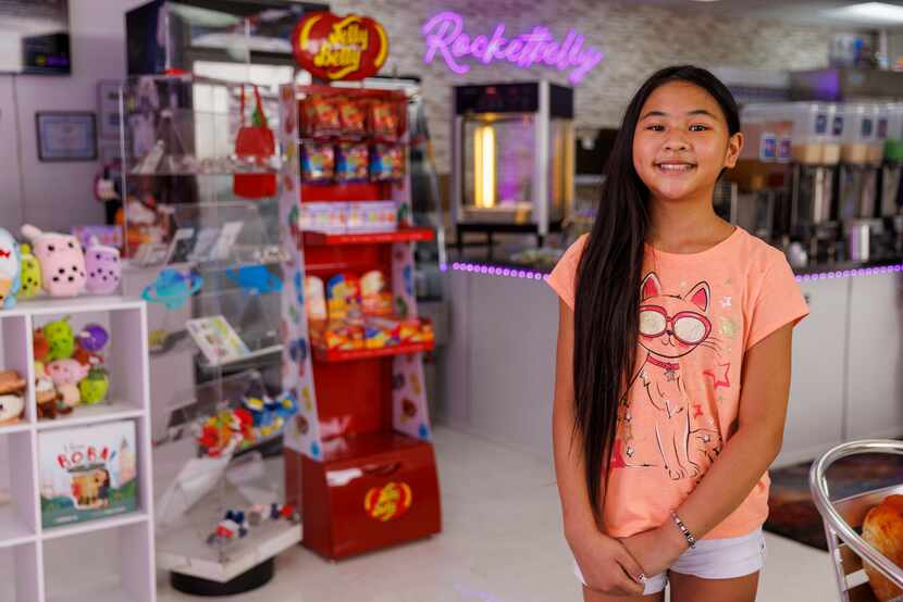 11-year-old owner Olivia Huynh helps run Rocketbelly in Arlington.