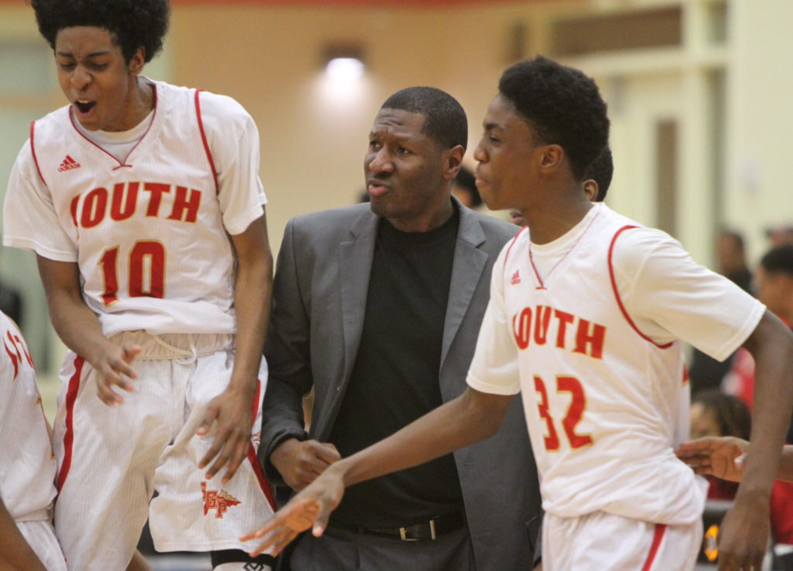 South Grand Prairie head coach Brandon Bennett found himself in the middle of an ecstatic...