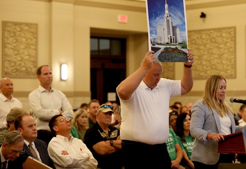 The Fairview, Texas, council meeting in August was held in an event space rather than Town...