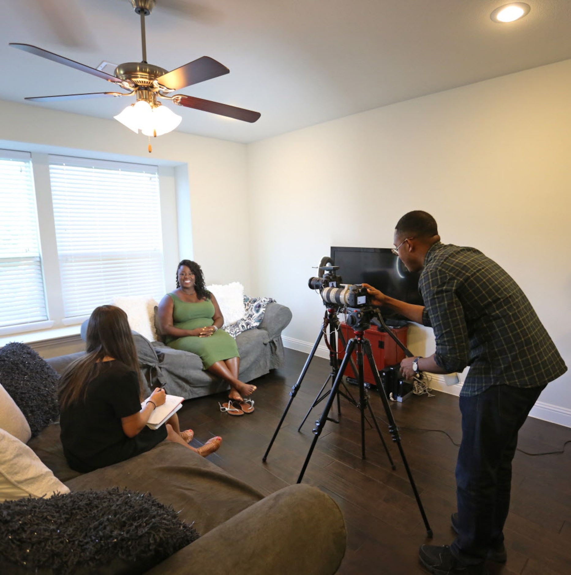 Olympic gold medal shot putter Michelle Carter is pictured at her home in Grand Prairie on...