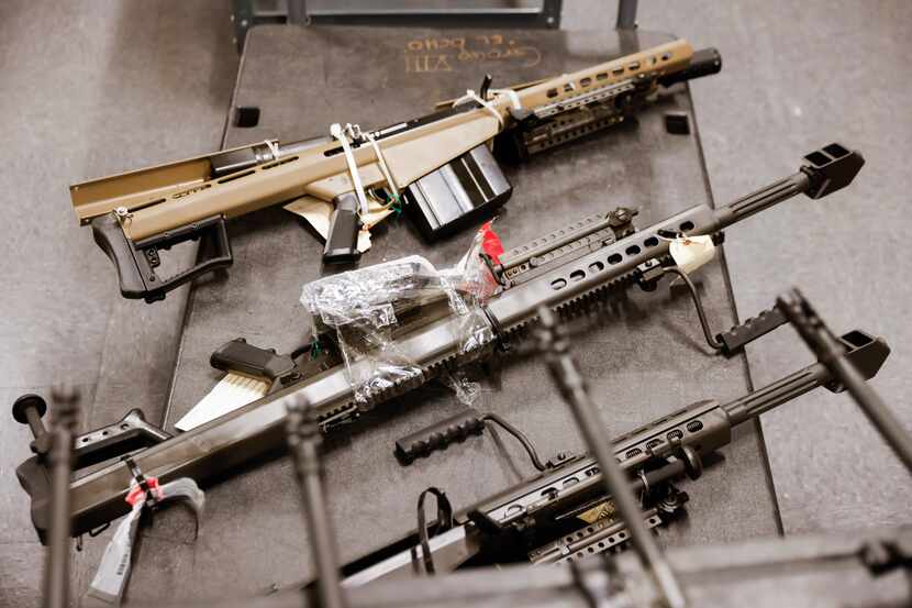 Barrett style 50 caliber rifles seized by ATF on Wednesday, July 19, 2023, at ATF Dallas...