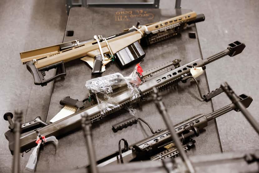 Barrett style 50 caliber rifles seized by ATF on Wednesday, July 19, 2023 at ATF Dallas...