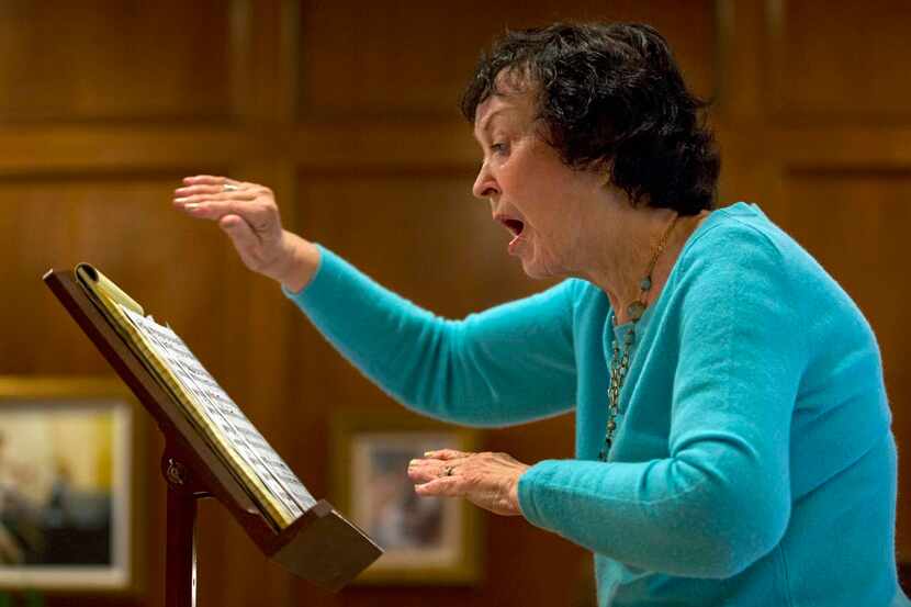 
Mary Bush, director of the Mary Notes singing group, leads a recent practice. 
