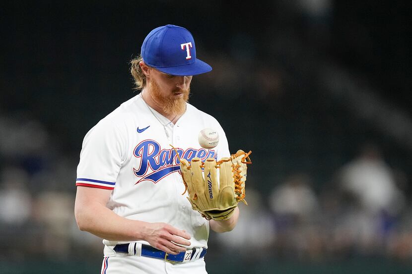 Texas Rangers starting pitcher Jon Gray takes the mound during the first inning against the...