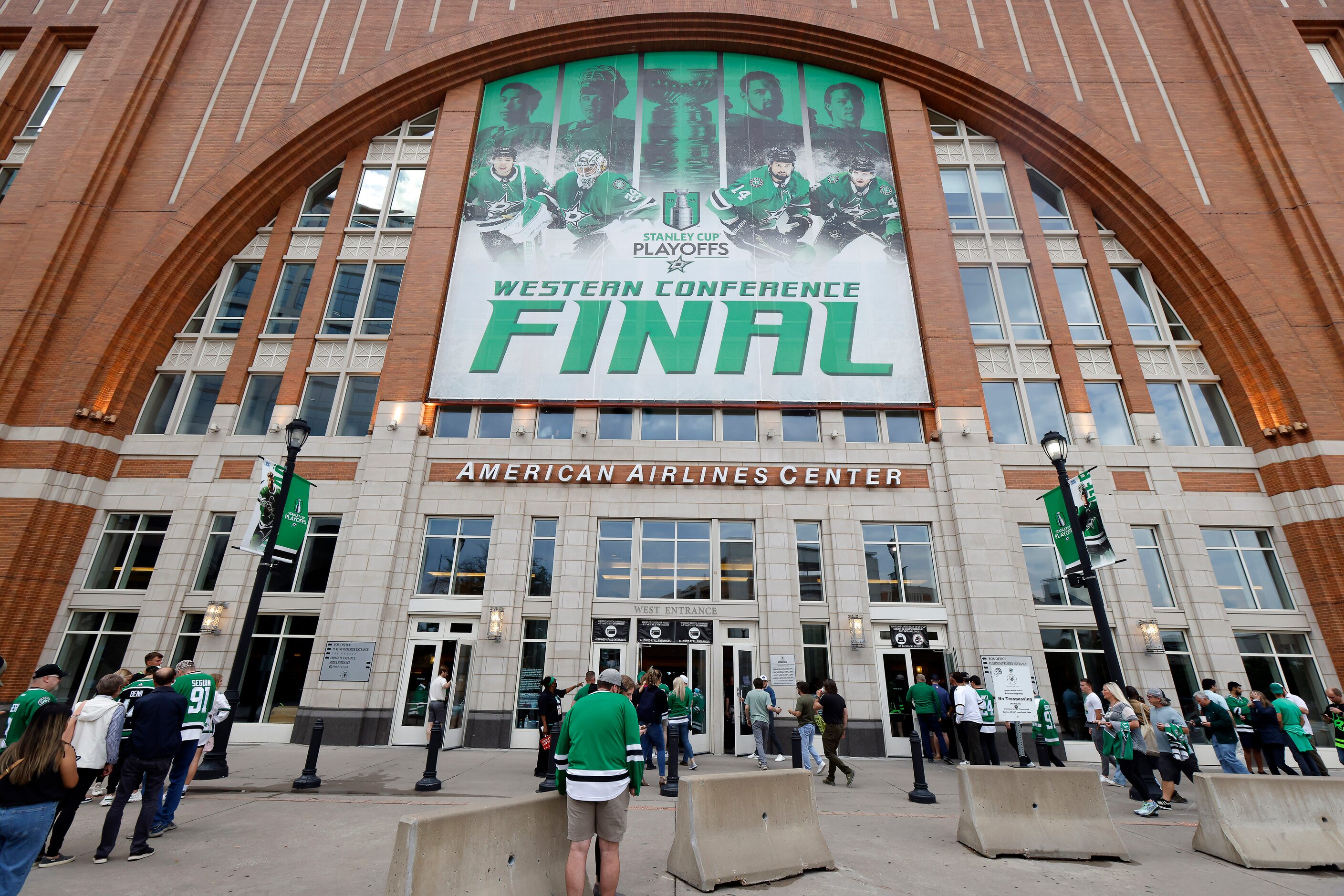 Dallas Stars fans arrive for Game 6 of the Stanley Cup Western Conference Finals against the...