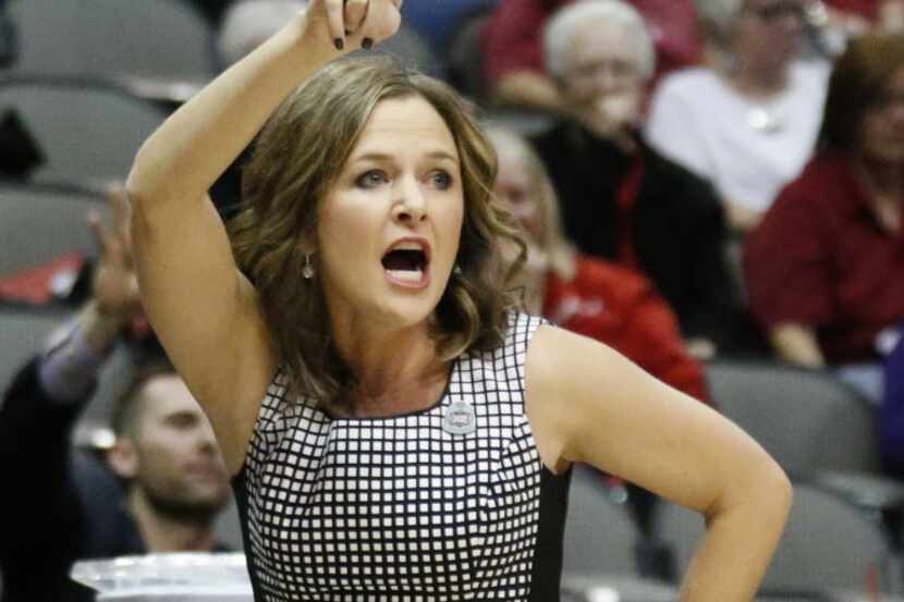 Texas Tech head coach Candi Whitaker is pictured during the first half during the Texas Tech...