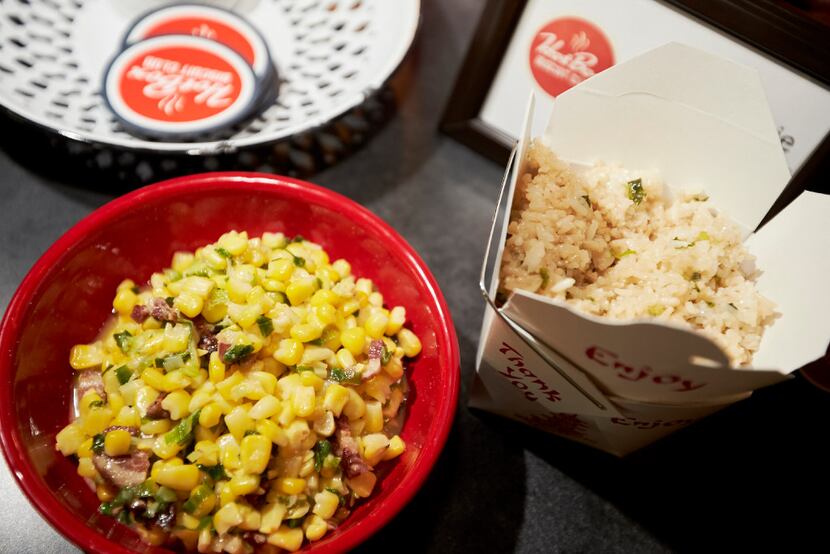 Chicken fried rice with Miso Corny at pop-up brunch held by Hot Box Biscuits Club at Tokyo...