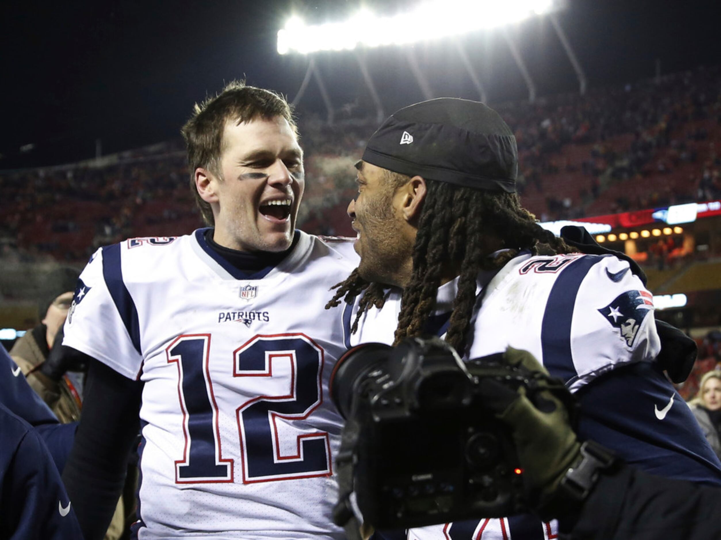 New England Patriots quarterback Tom Brady (12) during the second half of  the AFC Championship NFL football game, Sunday, Jan. 20, 2019, in Kansas  City, Mo. (AP Photo/Jeff Roberson)