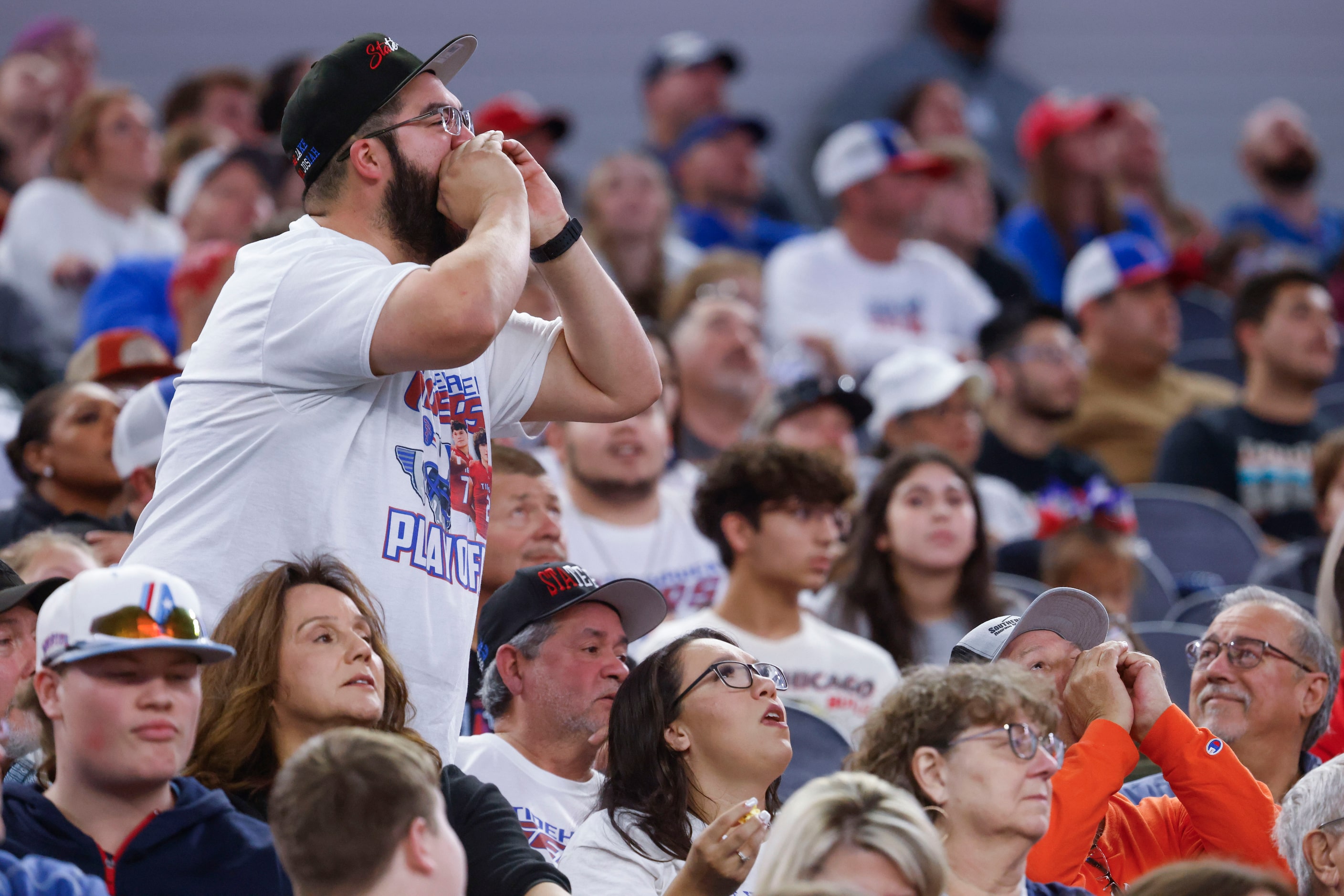 El Maton Tidehaven fans reacts towards the play during the second half of Class 3A Division...