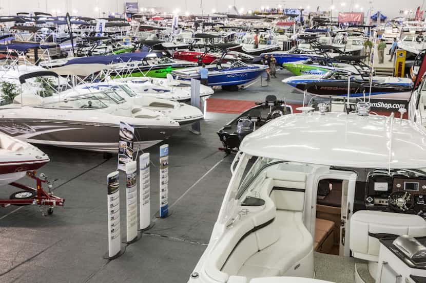 An overall view at the DFW Boat Expo at the Dallas Market Center in Dallas, Thursday, July...